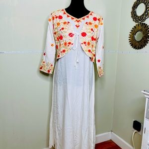 Brand New Pakistani women long kurti two piece cotton hand work designer XXL